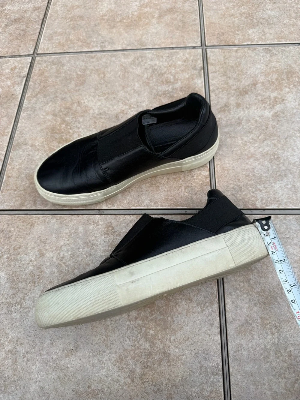 Helmut Lang black leather slip-on sneakers